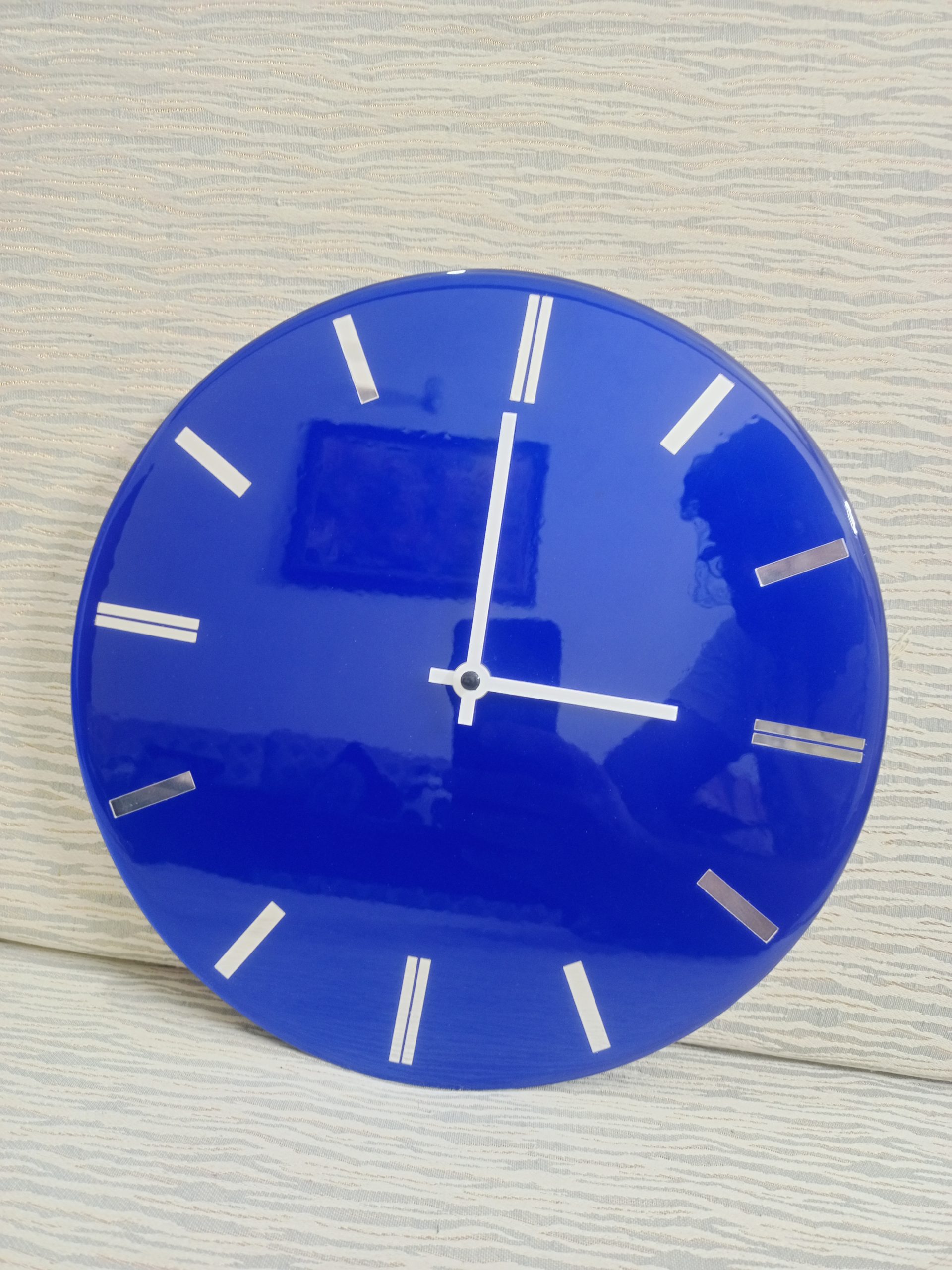 Royal Blue Horizon Handmade Blue Resin Wall Clock